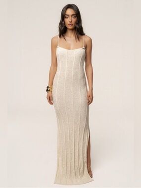 Like New JLUXLABEL Ivory Cabana Views Crochet Dress